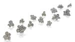 A_set_of_twelve_antique_diamond_leaf_brooches_and_a_pair_of_ear_clips_mid-19th_century